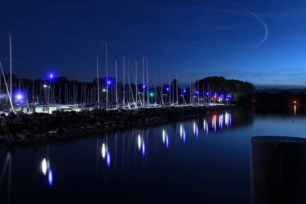 Port de Sciez la Nuit. Photo port de  Sciez